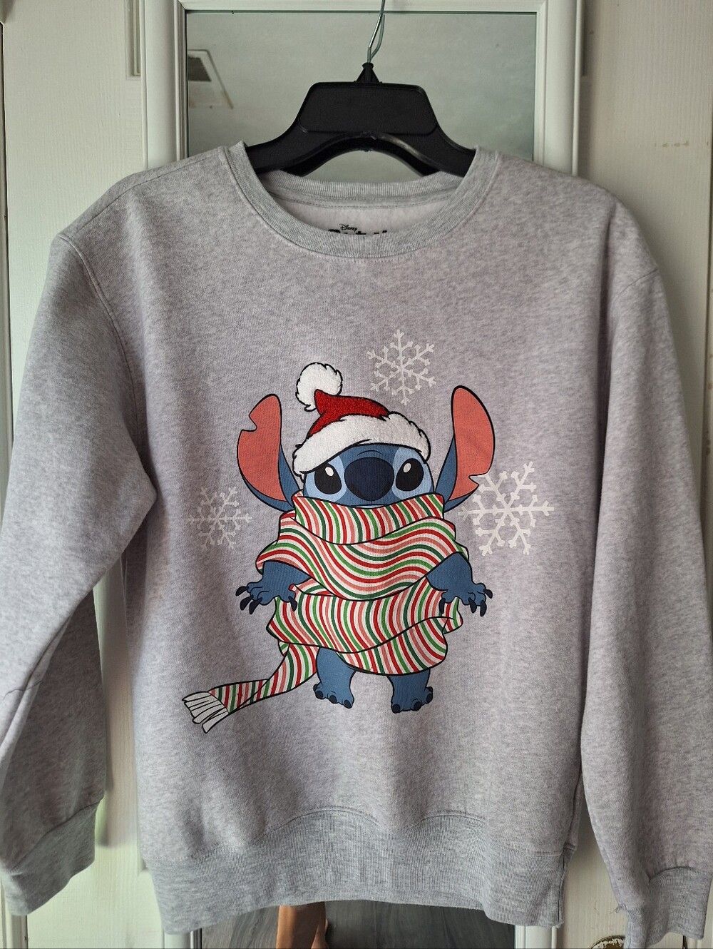 Disney Stitch Holiday Graphic Sweatshirt - Light Gray Size S